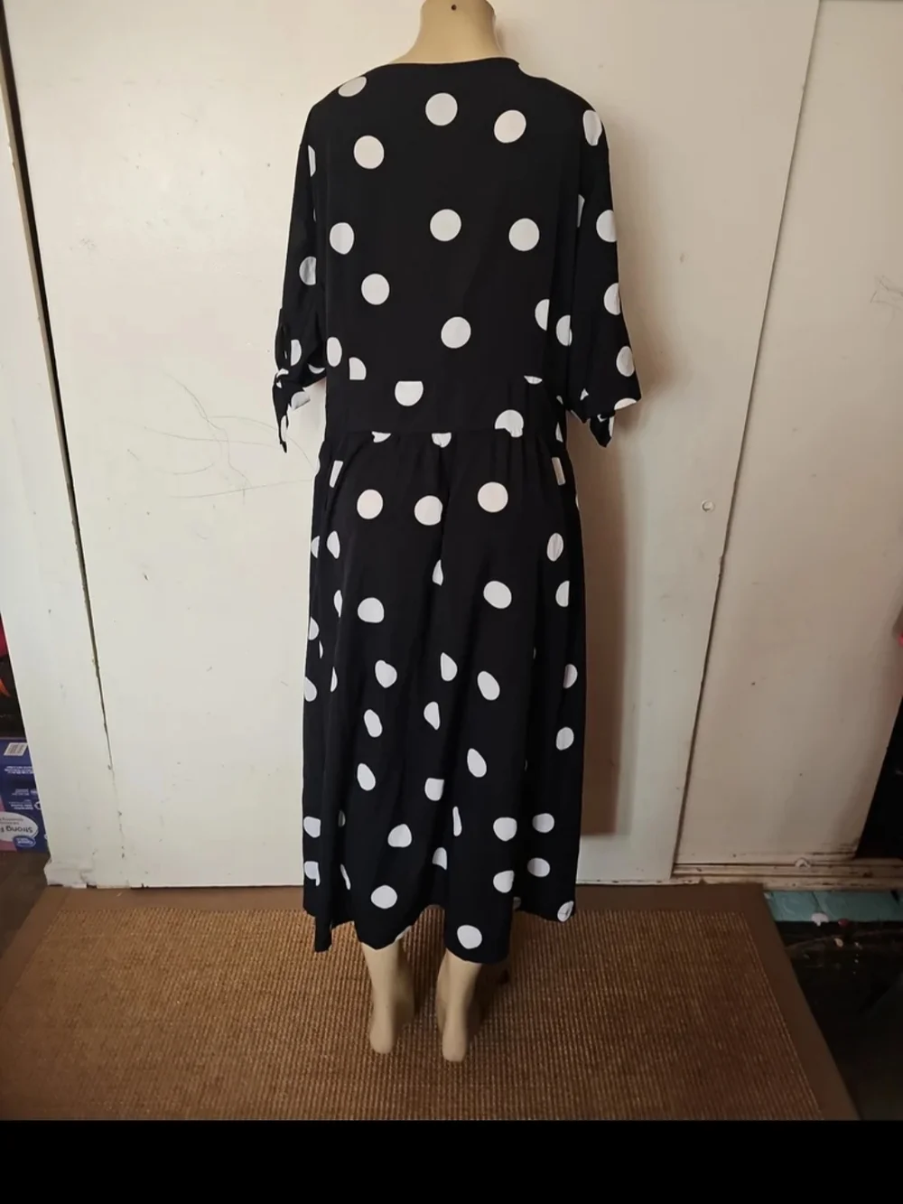 Avenue Black Maxi Dress with White Polka Dots - Picture 4 of 4